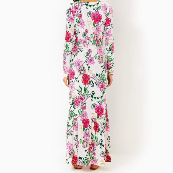 Lilly Pulitzer Hartley Maxi Dress Coconut Safari Sanctuary - Picture 3 of 15